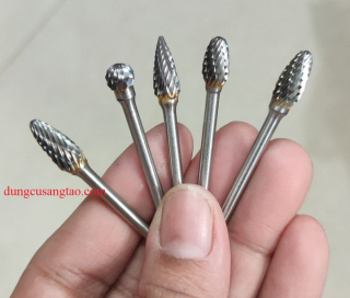  Bộ 10 mũi mài khuôn kim loại, gỗ, nhựa (Bộ lũa 10 món cán 3mm)