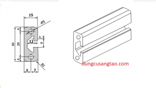 Nhôm định hình 1540 dài 1m