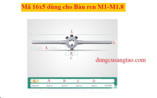 Tay cầm taro ren ngoài M1-M1.8 (mã 16x5) / Tay vặn Bàn ren M2-M6 (mã 20x7)