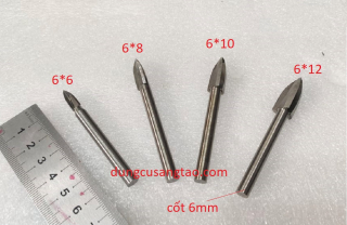Đầu khắc gỗ 3 khía trục 6mm