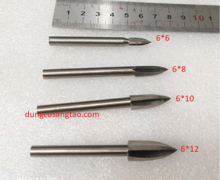 Đầu khắc gỗ 3 khía trục 6mm