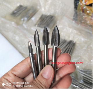 Đầu khắc gỗ 3 khía trục 6mm
