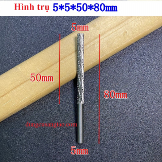 Đầu làm gỗ lũa cán dài hình trụ/ hình nón, trục 5mm / trục 6mm