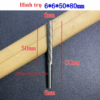 Đầu làm gỗ lũa cán dài hình trụ/ hình nón, trục 5mm / trục 6mm