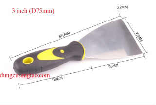 Dao gạt cạo tường 3inch D75mm, sàn, bay xủi sơn, chà ron gạch (putty knife)