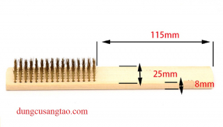 Bàn chải cước đánh rỉ, làm sạch bề mặt kim loại, sợi đồng cán gỗ