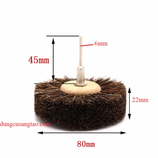 Chổi lông ngựa đánh bóng bề mặt gỗ đường kính 80mm cán 6mm