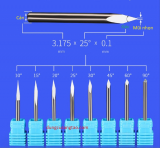 Dao 3 góc Weitol N3J3 / cán 3mm / cán 4mm (Dao khắc gỗ, nhựa, acrylic, nhôm, đồng và kim loại mềm)