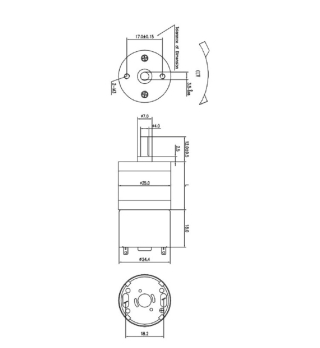 Động cơ giảm tốc JGA25-310 6-12 VDC. Motor hộp số mini JGA25-310