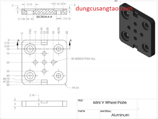 Bộ kit trượt nhôm 2020 V slot - Mini V grantry