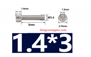 Ốc lục giác Inox M1.4 / bu lông M1.6