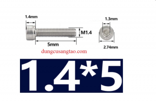 Ốc lục giác Inox M1.4 / bu lông M1.6