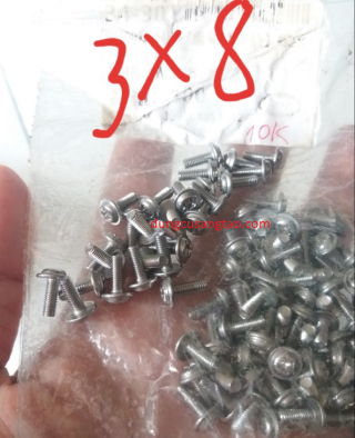 Ốc inox đầu chữ thập (semi round có mặt bích)