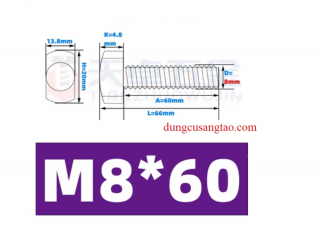 Bu lông T screw inox 304 tán siêu lớn (Bu lông chữ T)