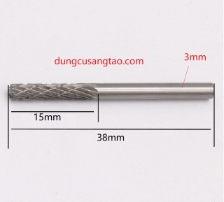 Mũi mài khuôn kim loại, gỗ, nhựa cán 3mm hình trụ