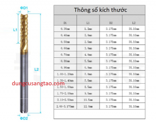 Mũi cắt hợp kim Aoshi phủ titanium / Mũi phay quả dứa