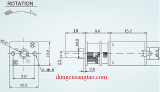 Motor hộp số mini JGA12-N20  3-12V 150 vòng/phút - 300 vòng/phút / Động cơ giảm tốc mini