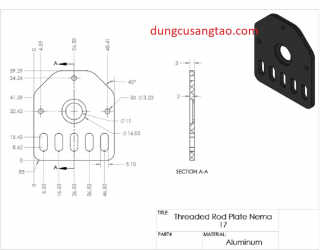 Miếng gắn phụ kiện cho máy in 3D Nema17 / nema23 (Threaded Rod Plate - NEMA17/23)