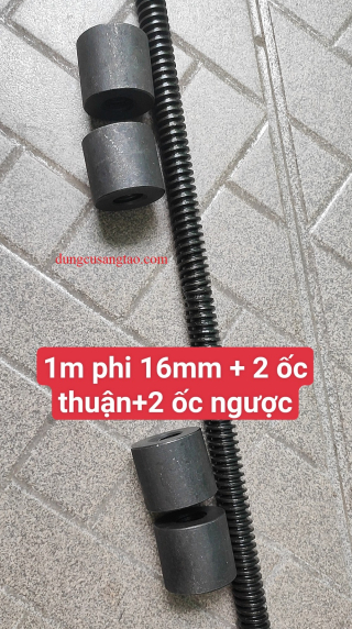 Vít me T screw thép phi T12x3 và phi T16x4 (ren thuận - ren ngược)