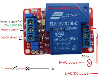 Công tắc tự động CNC-Modun relay 30A -5V/12V/24V (kiểu 1)