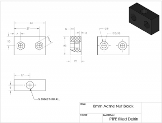 Screw block nut POM vít me T8-8 (kiểu 2)