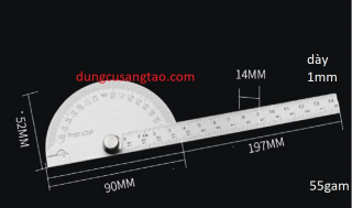 Thước đo góc đa năng bằng thép không rỉ (thước đo 180 độ)