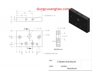 Bát U shaped mounting 4080 V slot / C Beam End Mount