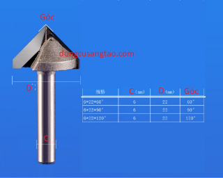 Dao khắc gỗ 3D V Bit - Weitol cao cấp 3A