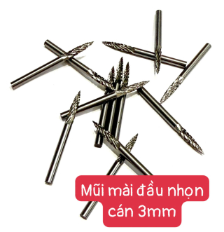 Mũi mài đầu nhọn chuyên mài khuôn kim loại, gỗ, nhựa cán 3mm (mũi lũa đầu nhọn)