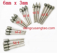 Bộ 20 đầu kim cương cán 3mm (Bộ 20 mũi mài khắc đá, thủy tinh, gốm sứ phủ kim cương)