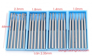 Bộ 6 mũi  lũa gỗ, điêu khắc, chạm trỗ cán 2.35mm dùng cho máy khoan mài mini cầm tay