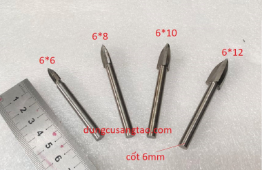 Đầu khắc gỗ 3 khía trục 6mm