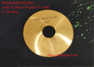 Đĩa cắt HSS ultra thin phủ Titanium D63mm