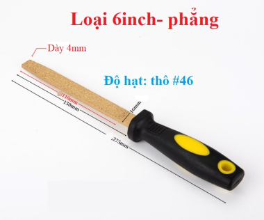 Dũa thô bản lớn 6in 8in phẳng - độ hạt: thô #46